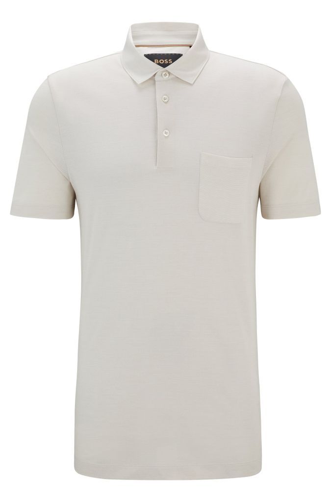 Regular-fit polo shirt in silk and cotton