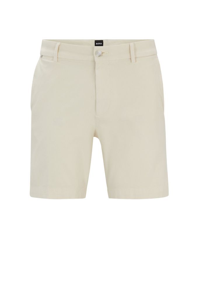 Regular-fit regular-rise shorts in stretch cotton