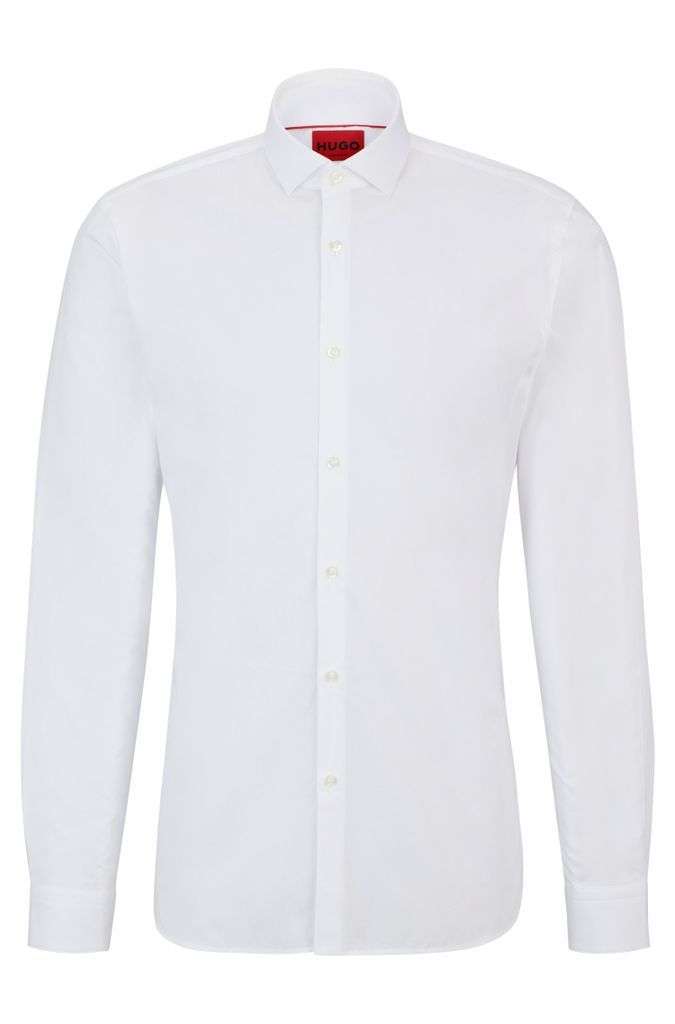 Extra-slim-fit shirt in cotton poplin with spread collar