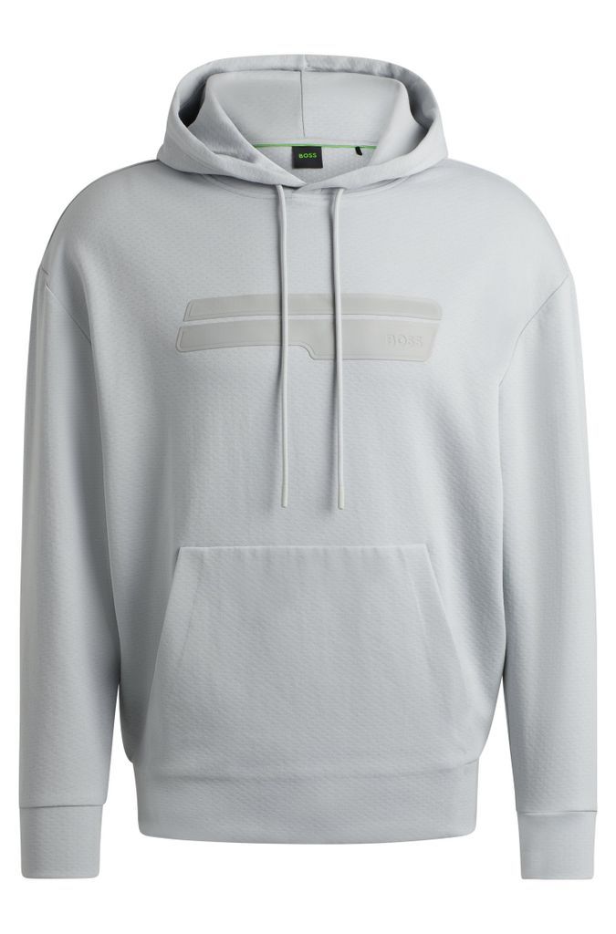 Cotton-blend relaxed-fit hoodie with logo artwork