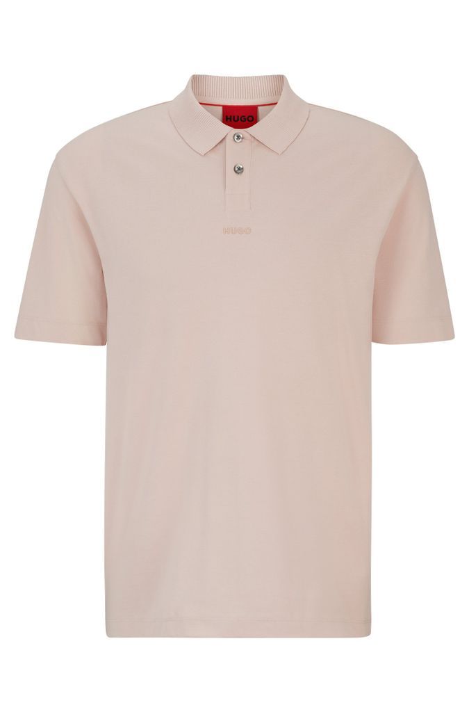 Cotton-piqué polo shirt with logo print