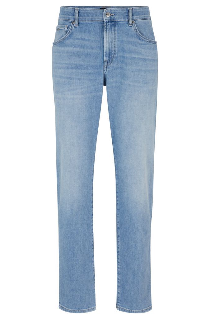 Regular-fit jeans in blue cashmere-touch denim