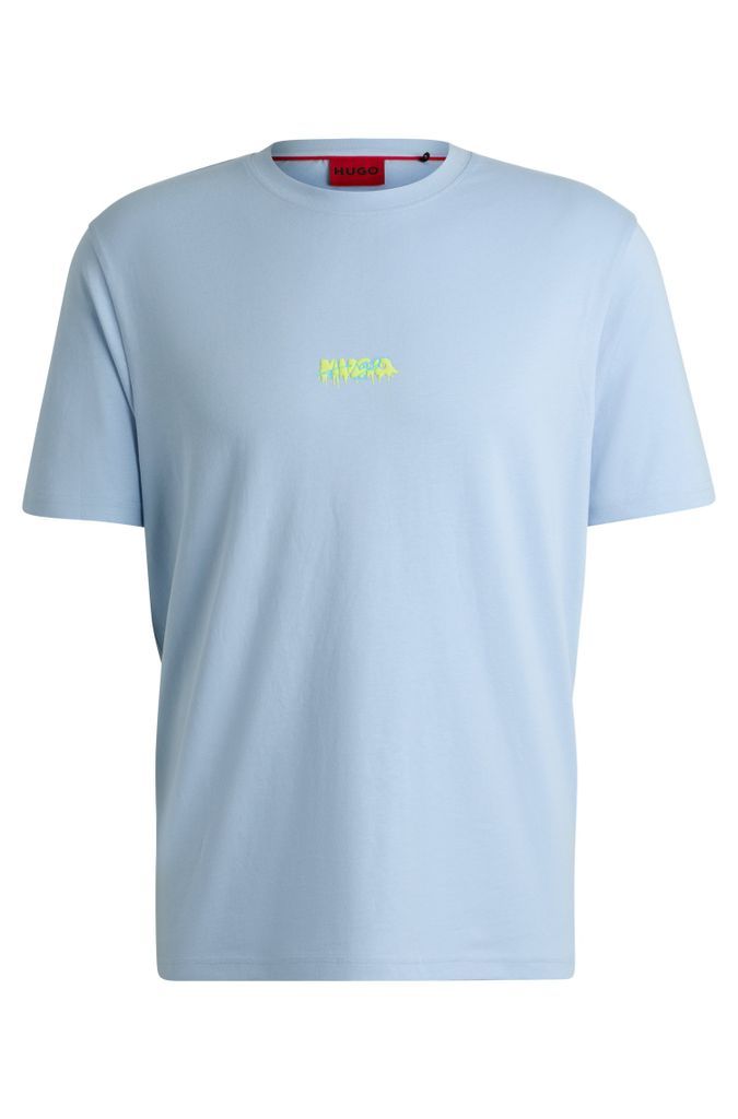 Cotton-jersey relaxed-fit T-shirt with double logo