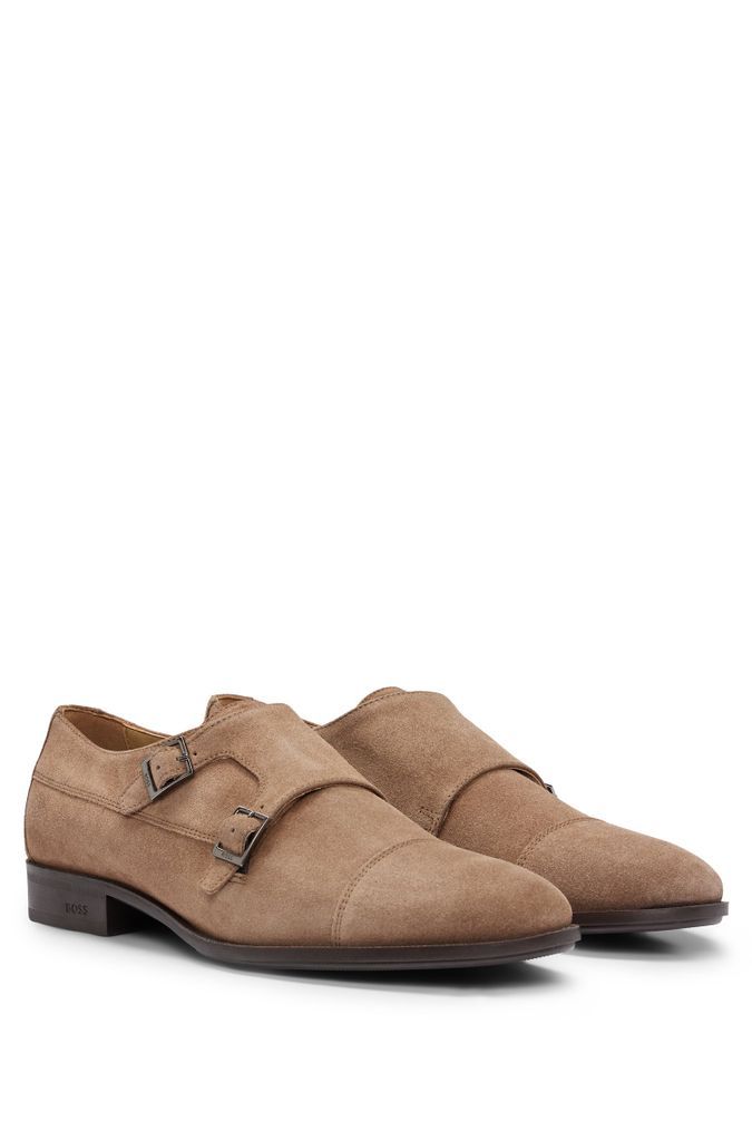 Double-monk shoes in suede