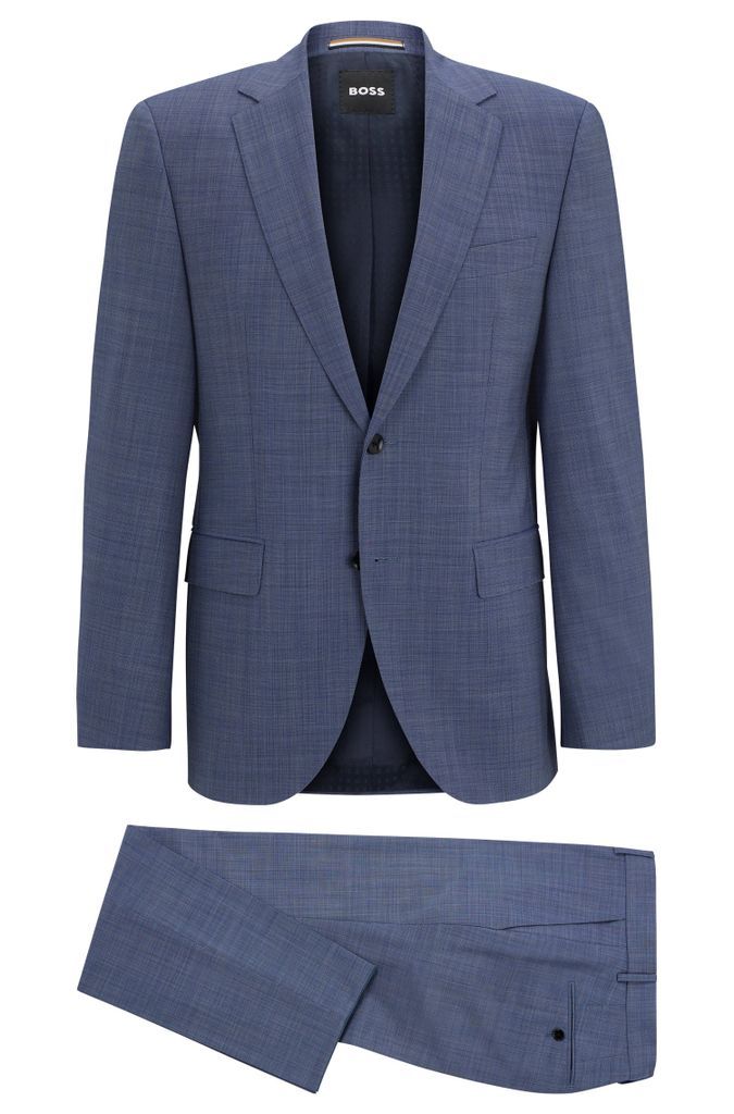 Regular-fit suit in a micro-patterned wool blend