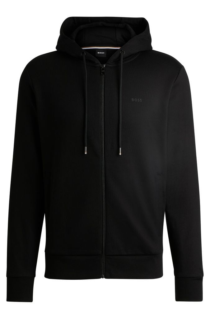 Cotton-terry zip-up hoodie with printed logo