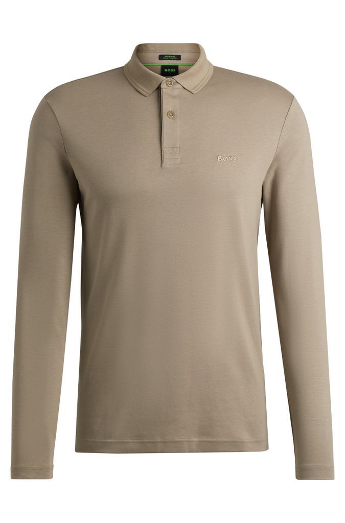 Interlock-cotton polo shirt with tonal logo