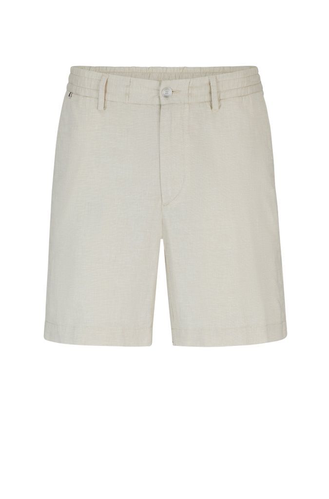 Regular-fit shorts in stretch-cotton with linen