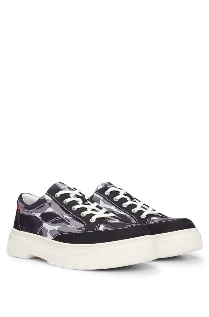 Casual Derby lace-up shoes with seasonal print