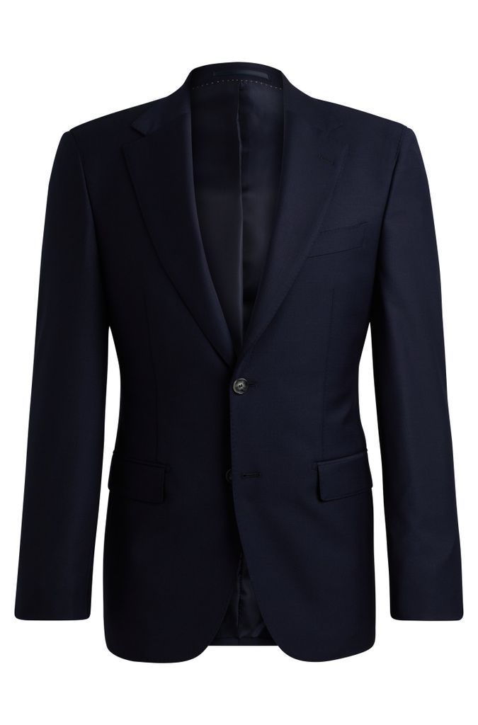 Regular-fit jacket in virgin wool with stretch