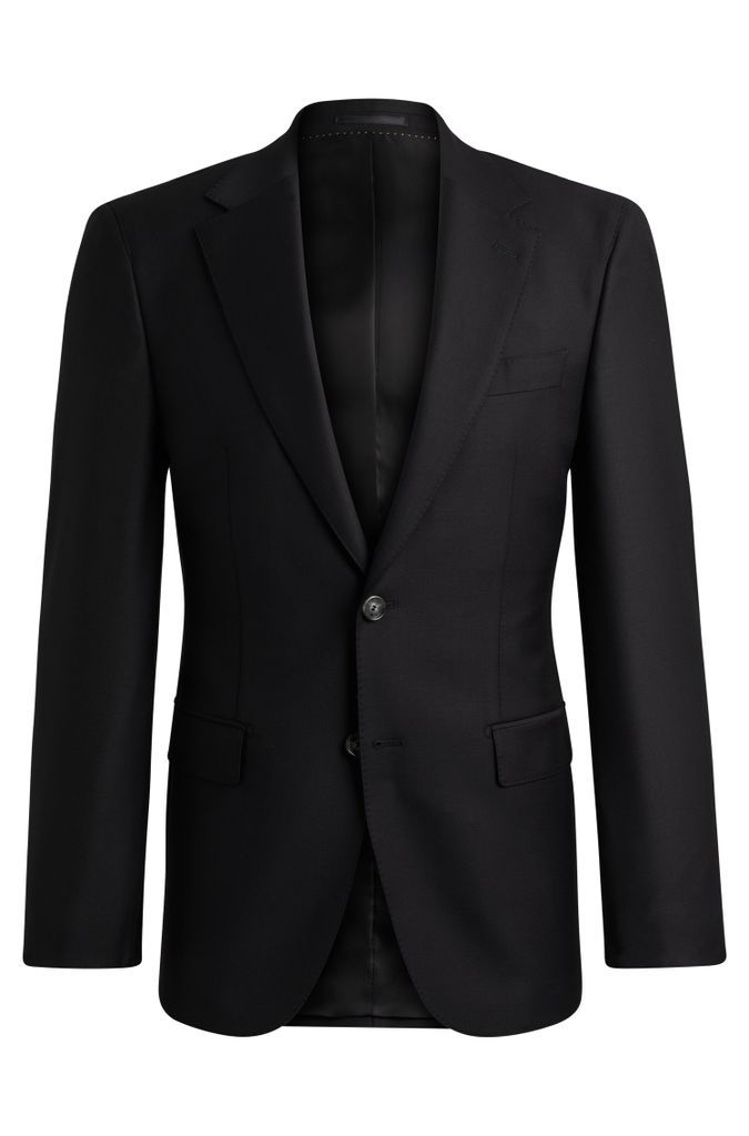 Regular-fit jacket in virgin wool with stretch