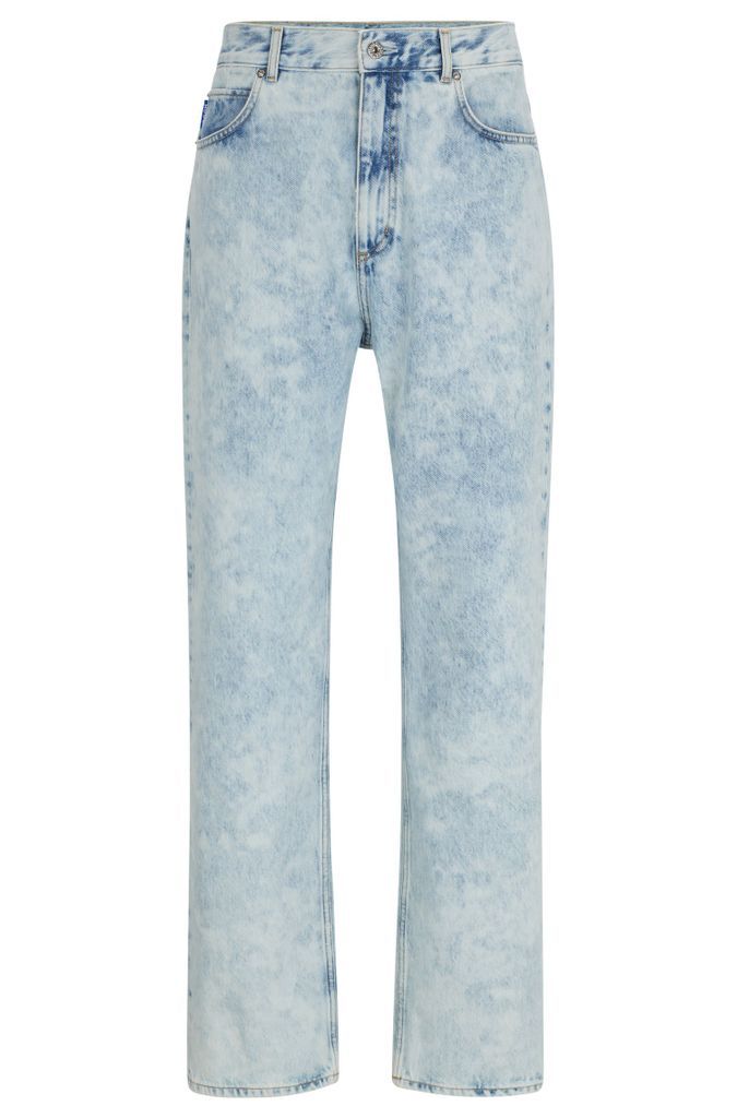 Baggy-fit jeans in light-blue washed denim