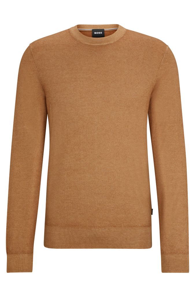 Regular-fit sweater in 100% cashmere with ribbed cuffs