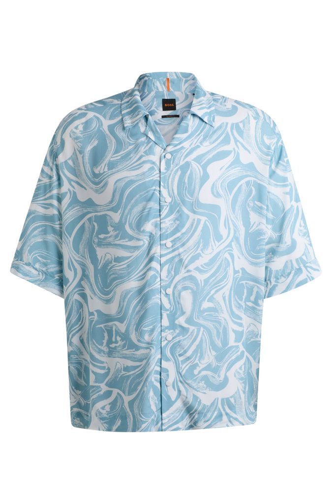 Relaxed-fit shirt in all-over printed twill