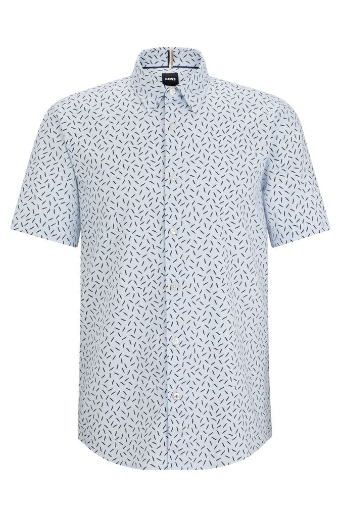 Slim-fit shirt in printed Oxford cotton