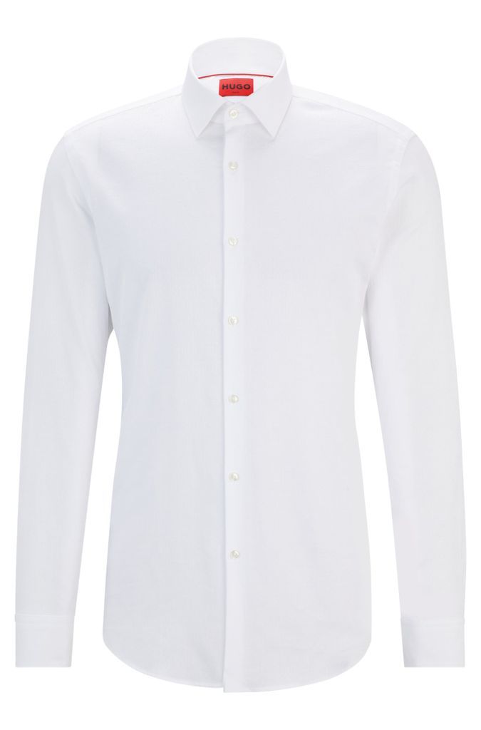 Slim-fit shirt in cotton with a stacked-logo jacquard