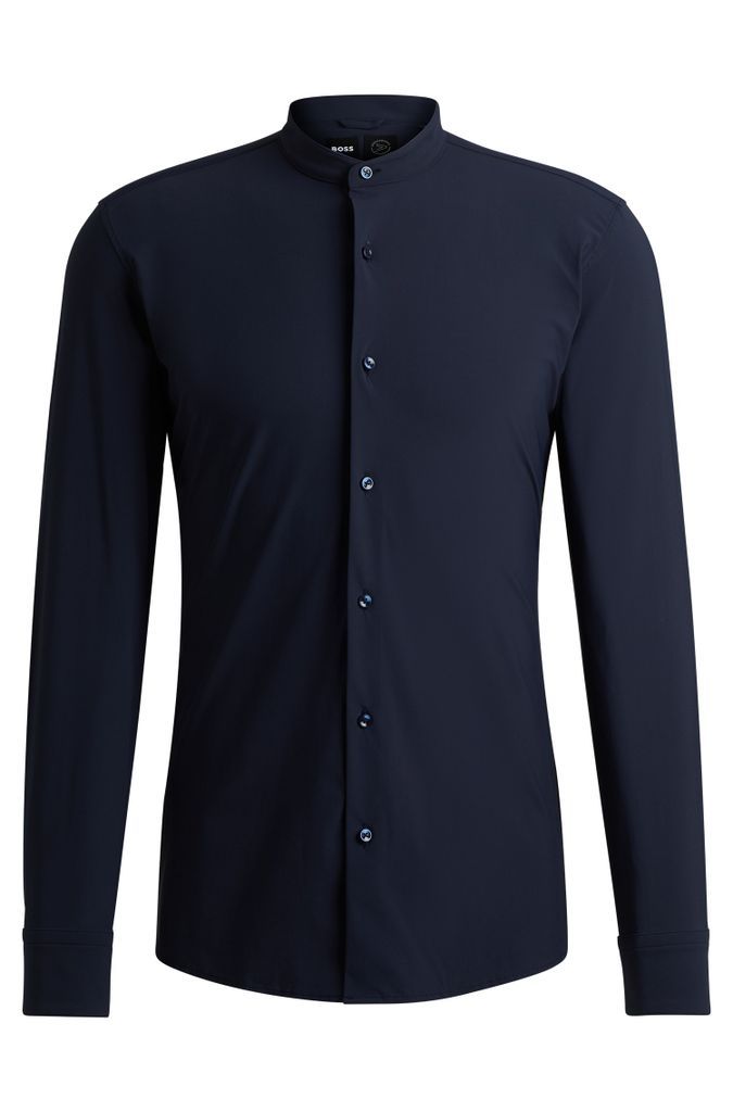 Slim-fit shirt in performance-stretch jersey