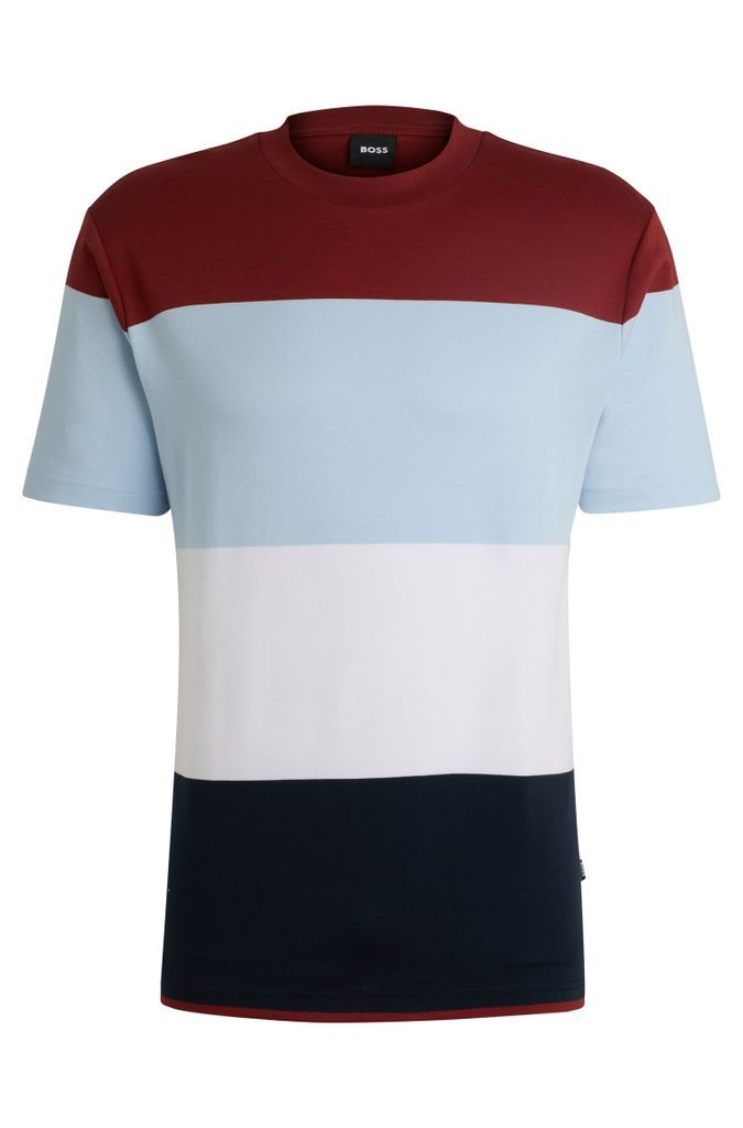 Block-striped T-shirt in interlock cotton