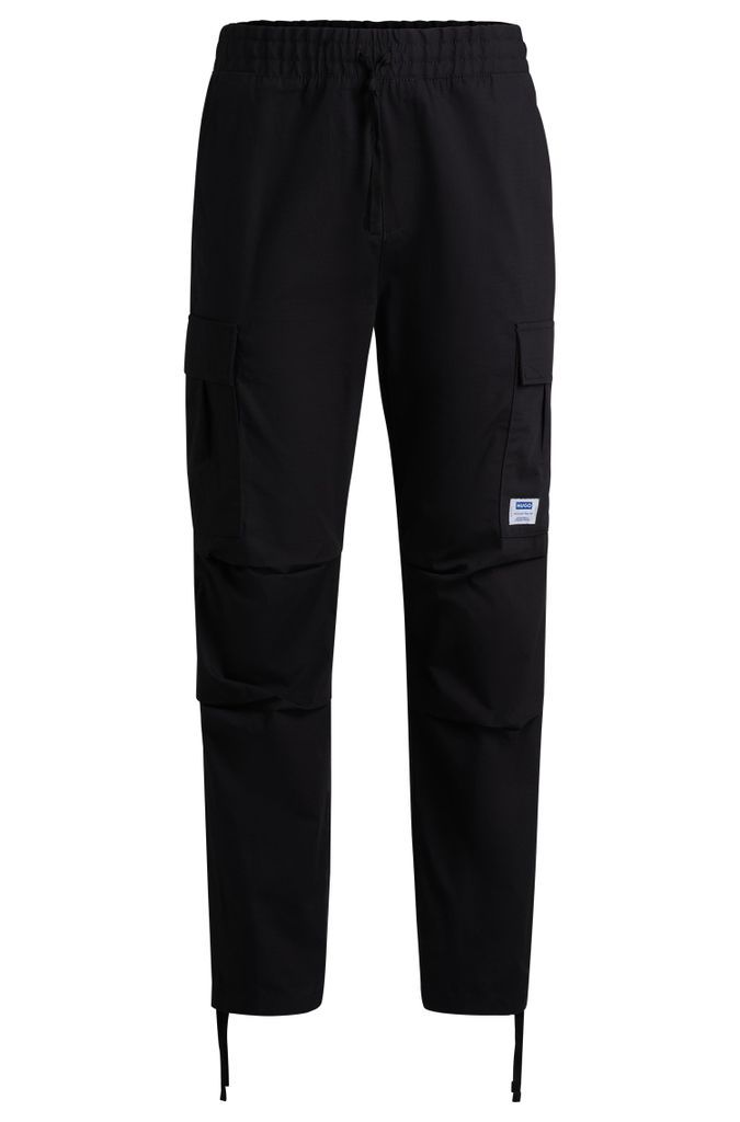 Relaxed-fit cargo trousers in structured cotton