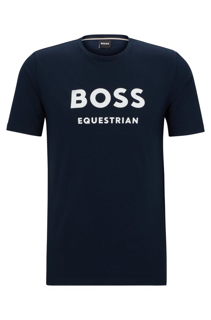 Equestrian short-sleeved stretch-cotton T-shirt with logo
