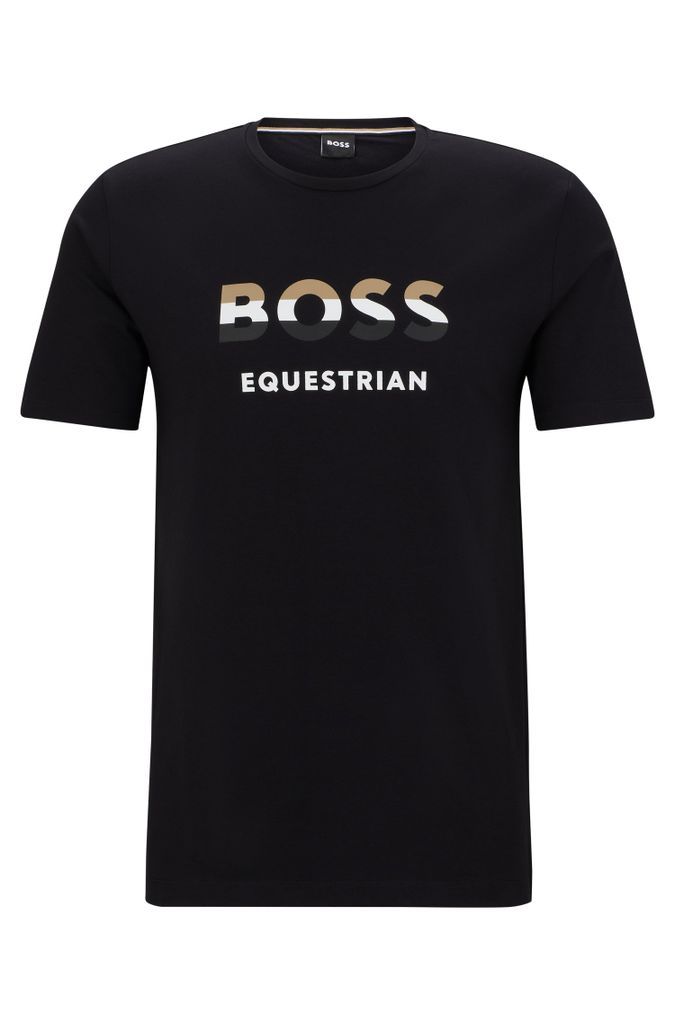 Equestrian short-sleeved stretch-cotton T-shirt with logo