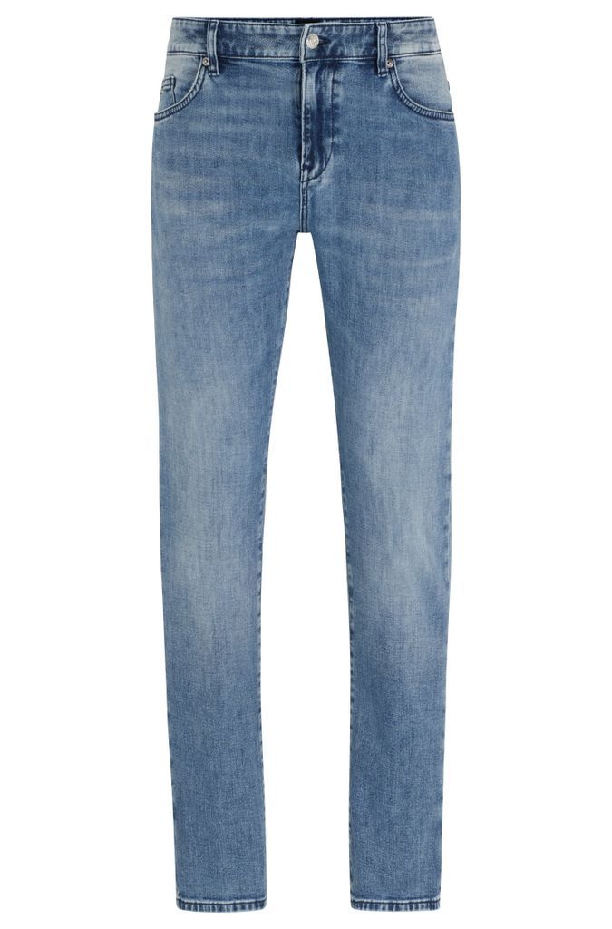 Slim-fit jeans in blue cashmere-touch denim