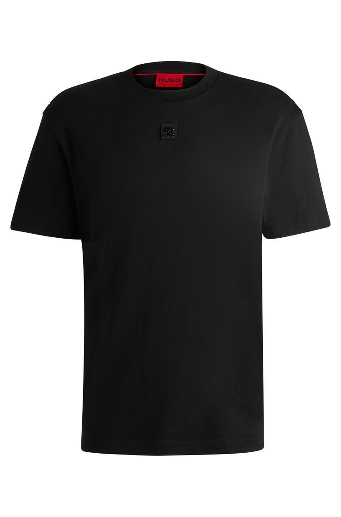 Interlock-cotton regular-fit T-shirt with stacked logo