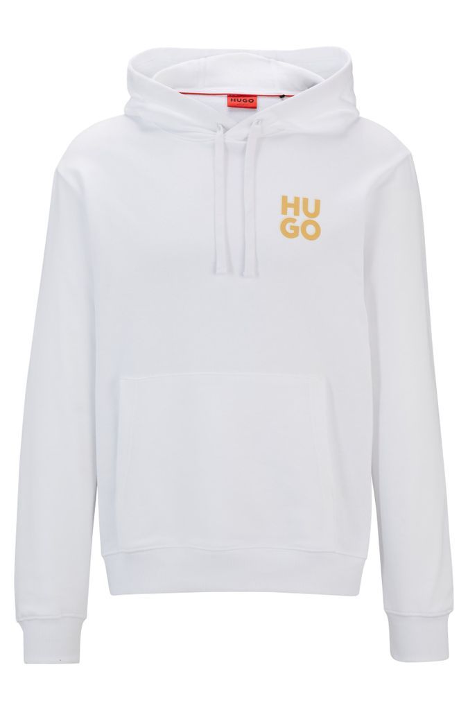 Cotton-terry hoodie with stacked logo print
