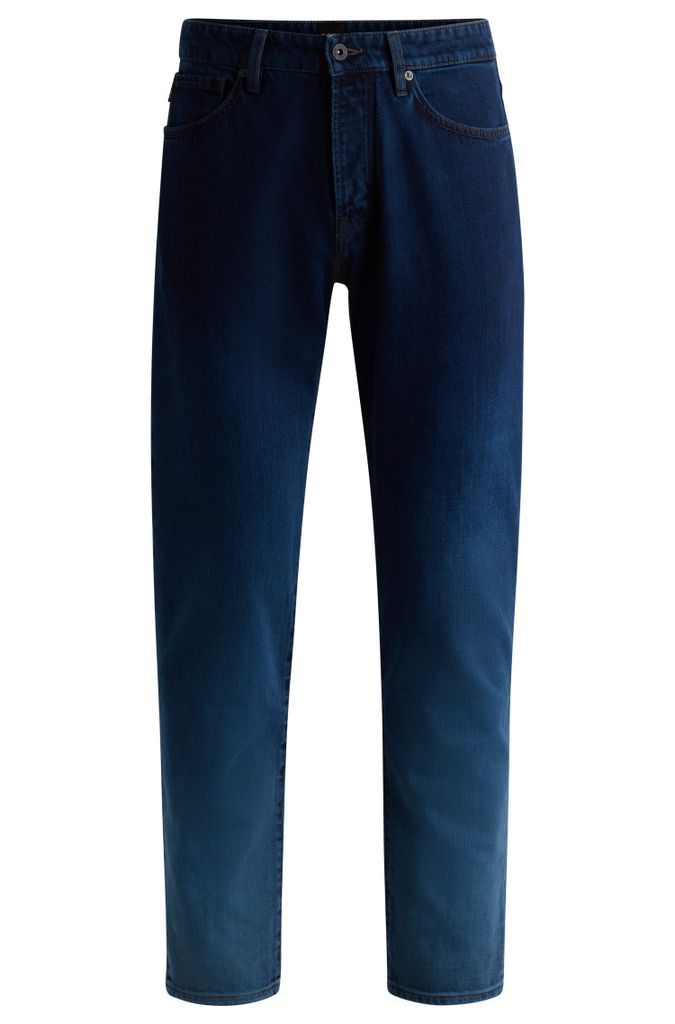 Regular-fit jeans in degradé indigo denim
