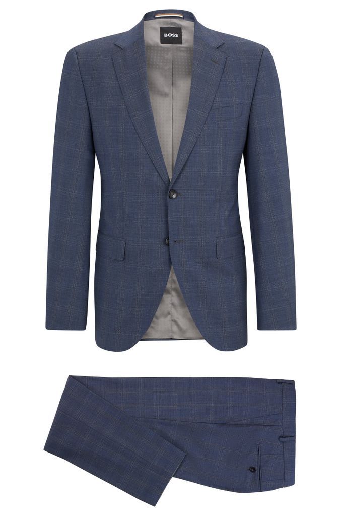 Regular-fit suit in checked stretch virgin wool