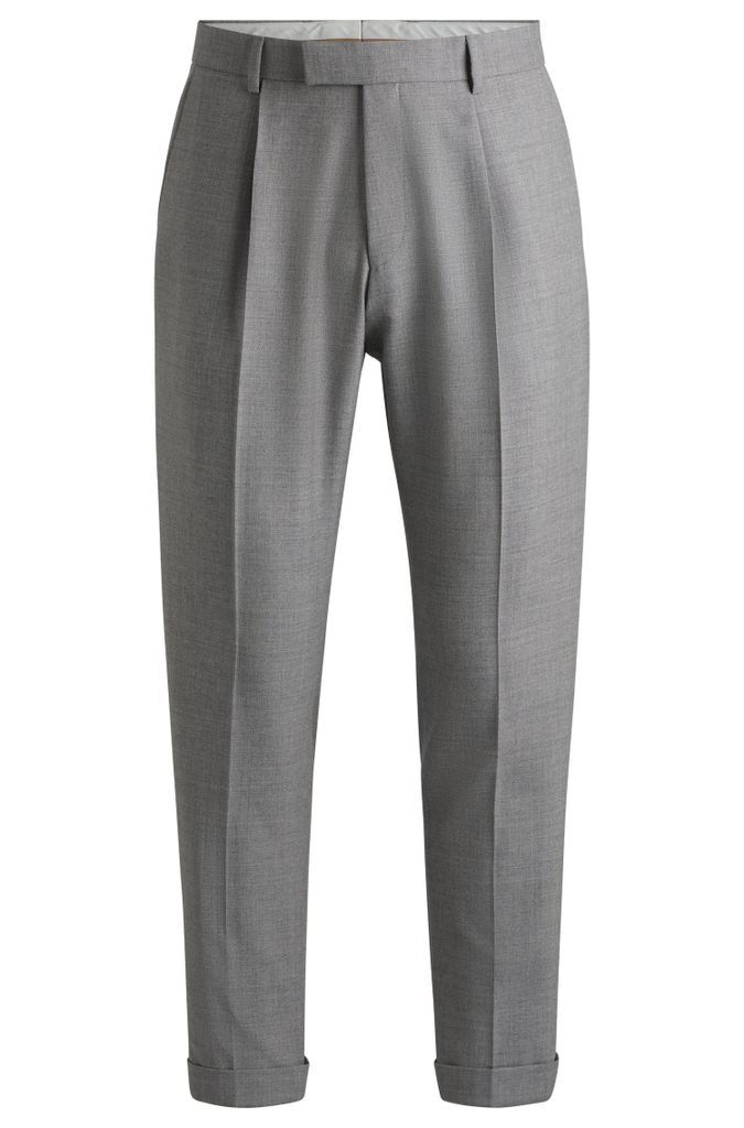 Relaxed-fit trousers in micro-patterned virgin wool