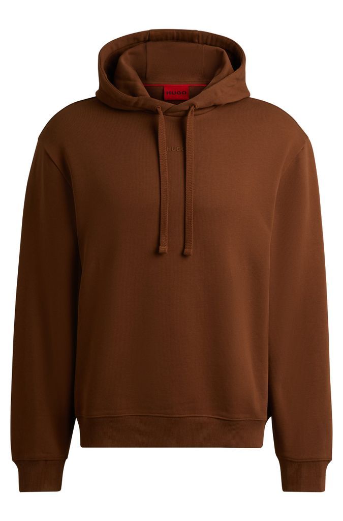 Cotton-terry relaxed-fit hoodie with logo print