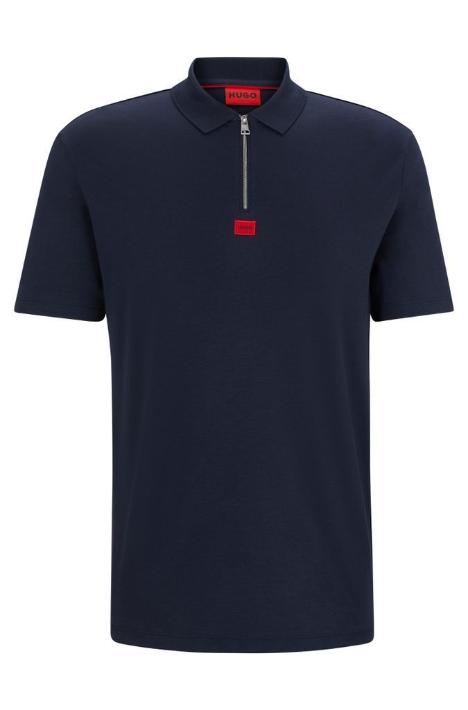 Cotton-jersey polo shirt with logo label
