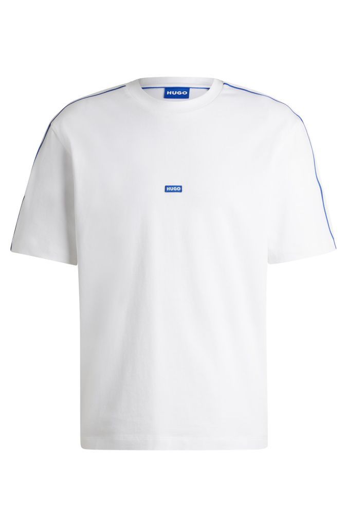 Cotton-jersey T-shirt with tape trims