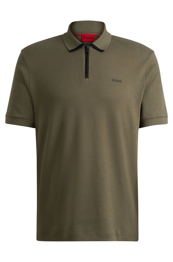 Cotton-piqué polo shirt with contrast logo