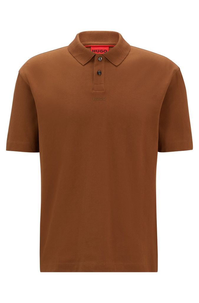 Cotton-piqué polo shirt with logo print