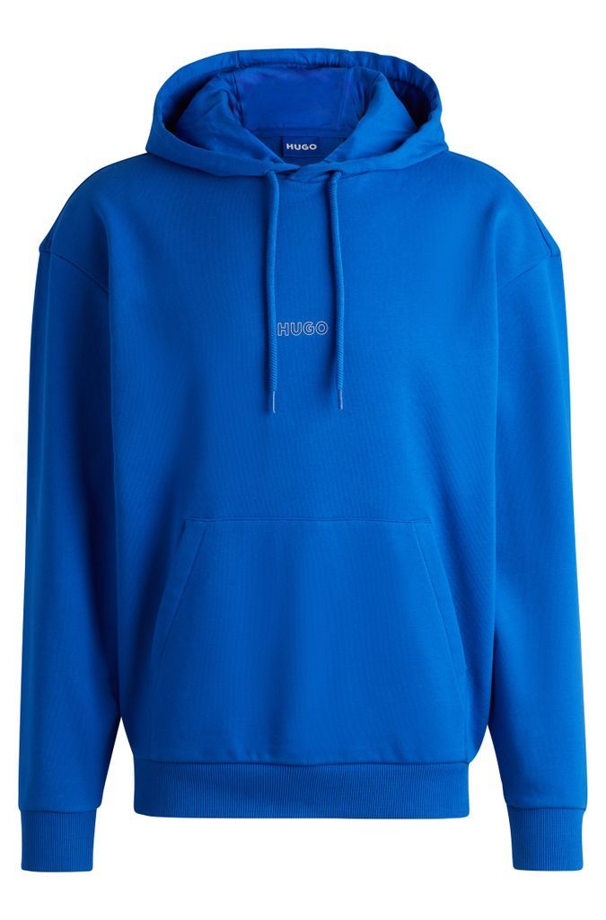 Cotton-terry hoodie with outline logos