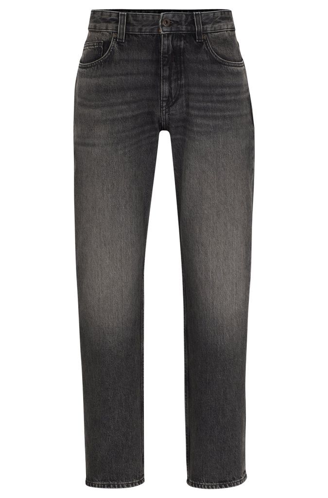 Regular-fit jeans in grey rigid denim