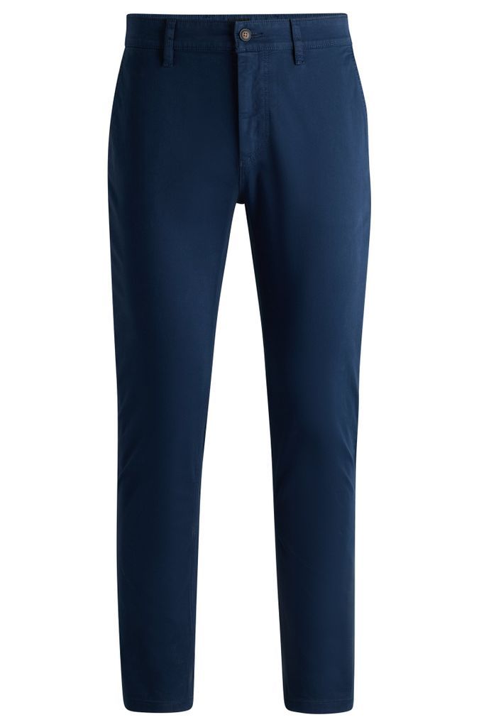 Tapered-fit chinos in stretch-cotton satin