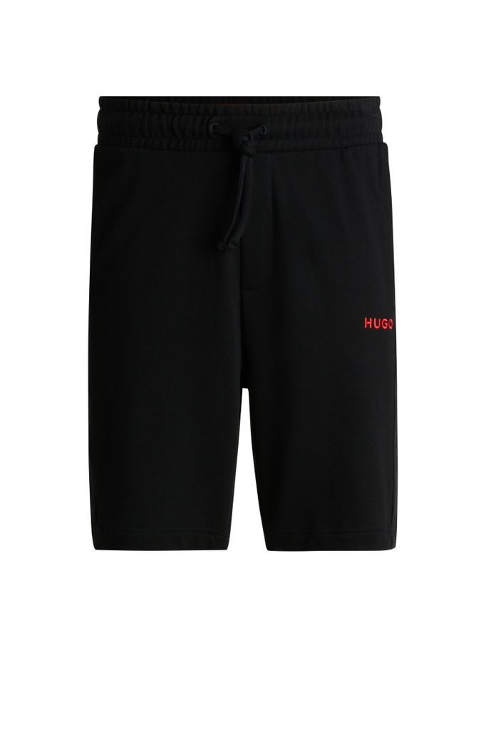 Cotton-terry shorts with logo tape side seams