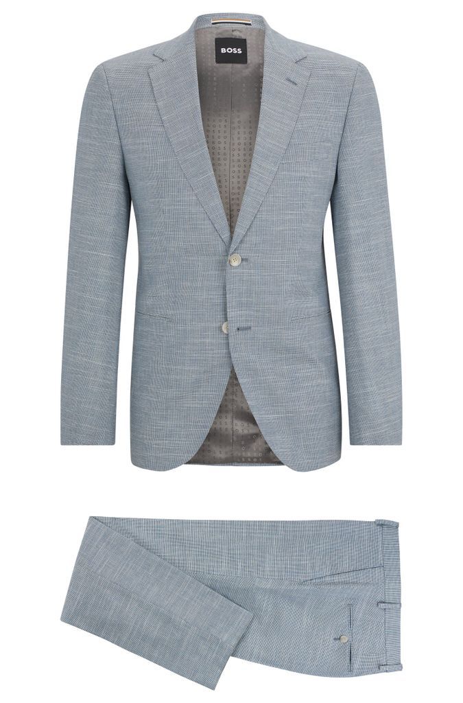 Regular-fit suit in micro-patterned cloth