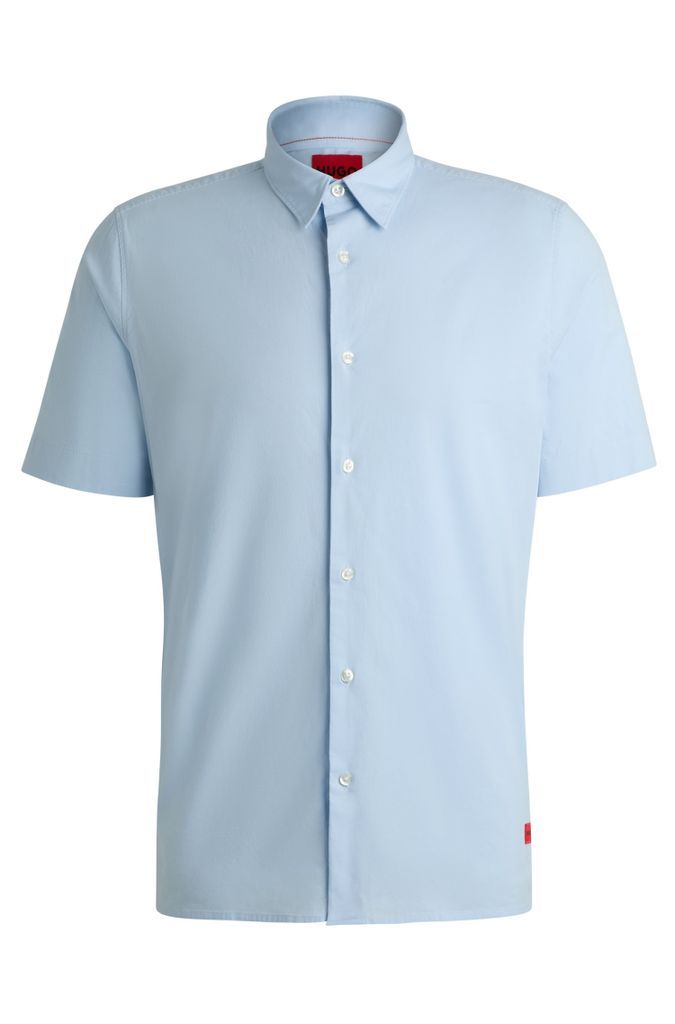 Relaxed-fit shirt in stretch-cotton canvas