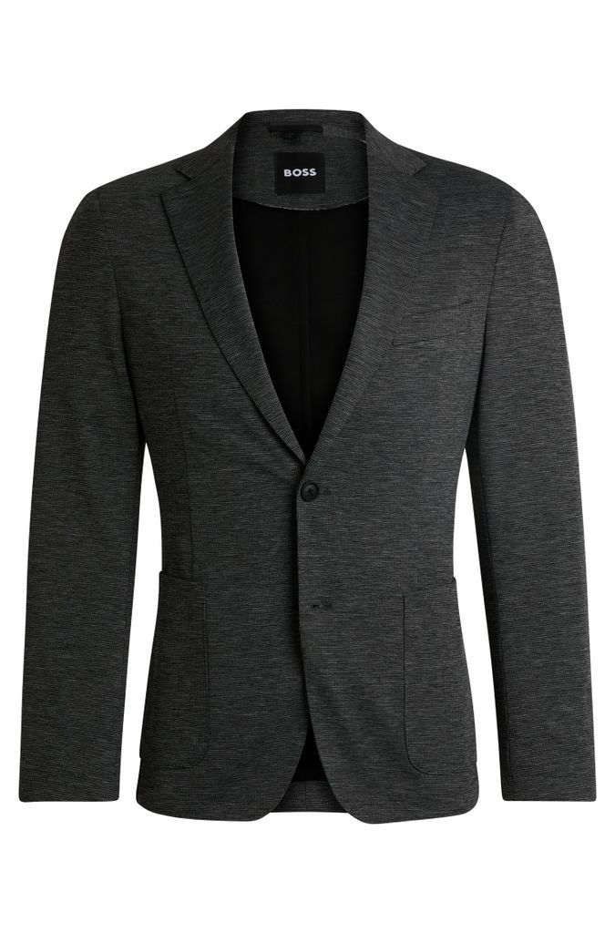 Slim-fit jacket in patterned performance-stretch jersey