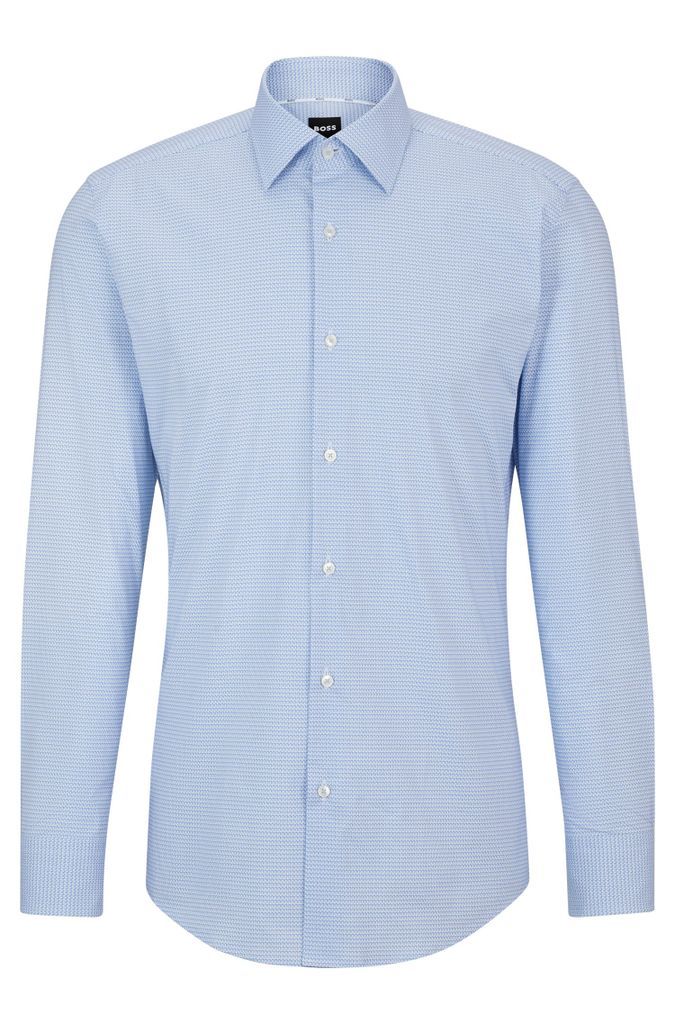 Slim-fit shirt in printed stretch cotton