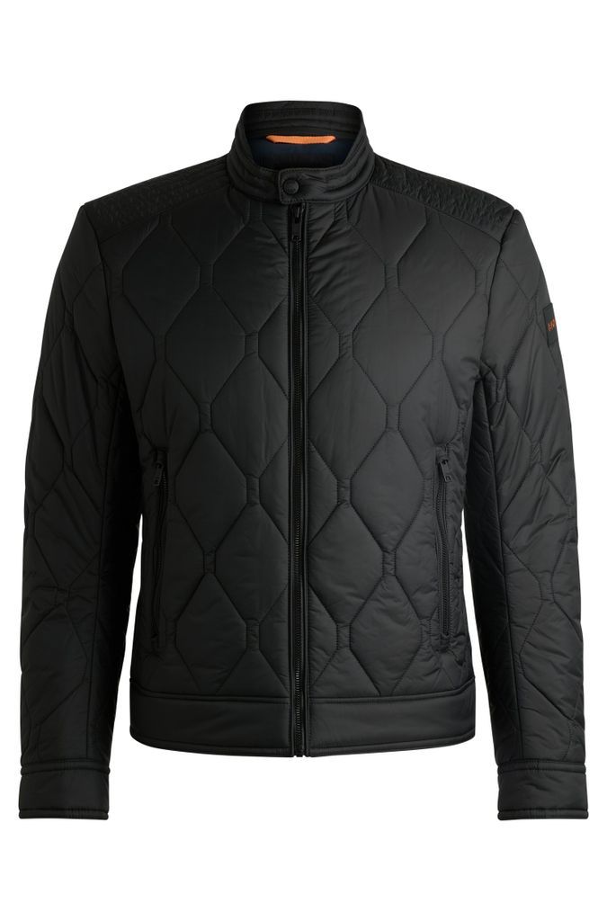 Water-repellent biker jacket with quilted pattern