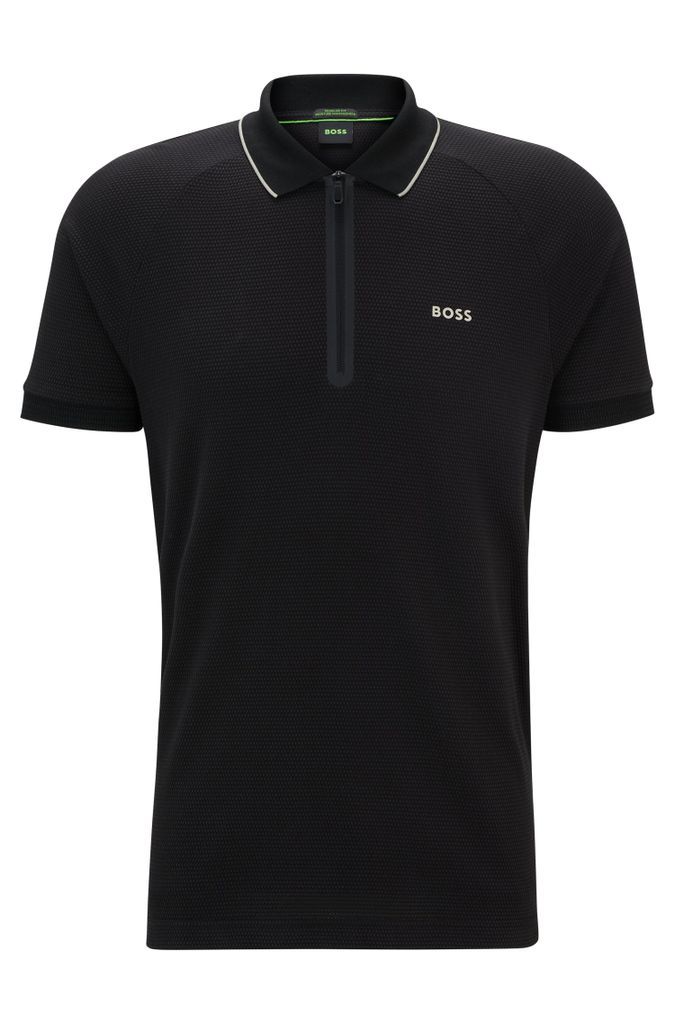 Structured-cotton polo shirt with contrast logo