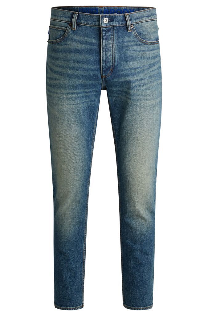 Tapered-fit jeans in blue tinted denim