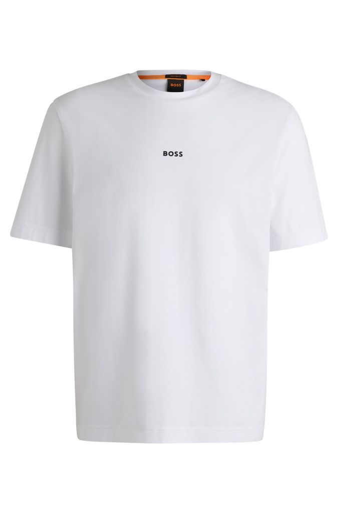 Relaxed-fit T-shirt in stretch cotton with logo print