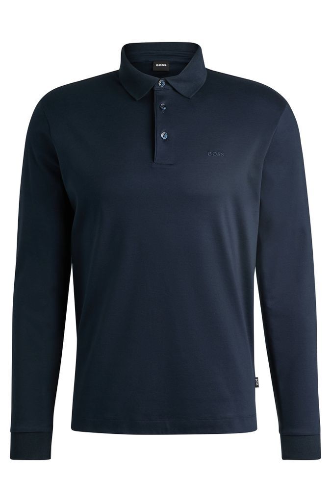 Interlock-cotton polo shirt with embroidered logo