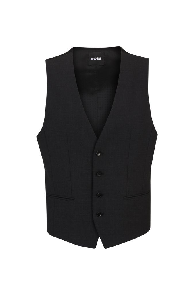 Slim-fit waistcoat in stretch virgin wool